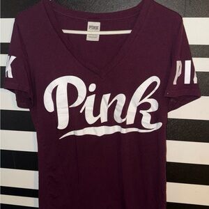 PINK Victoria's Secret Red Fitted Short Sleeve T-Shirt